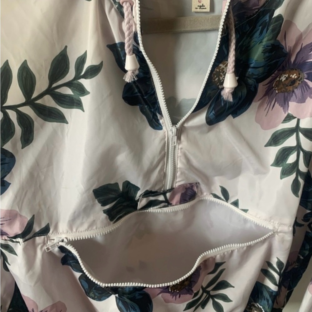 NWT Thread Supply Womens Floral Purple Half Zip Hooded Pullover Jacket Size M - Picture 8 of 10